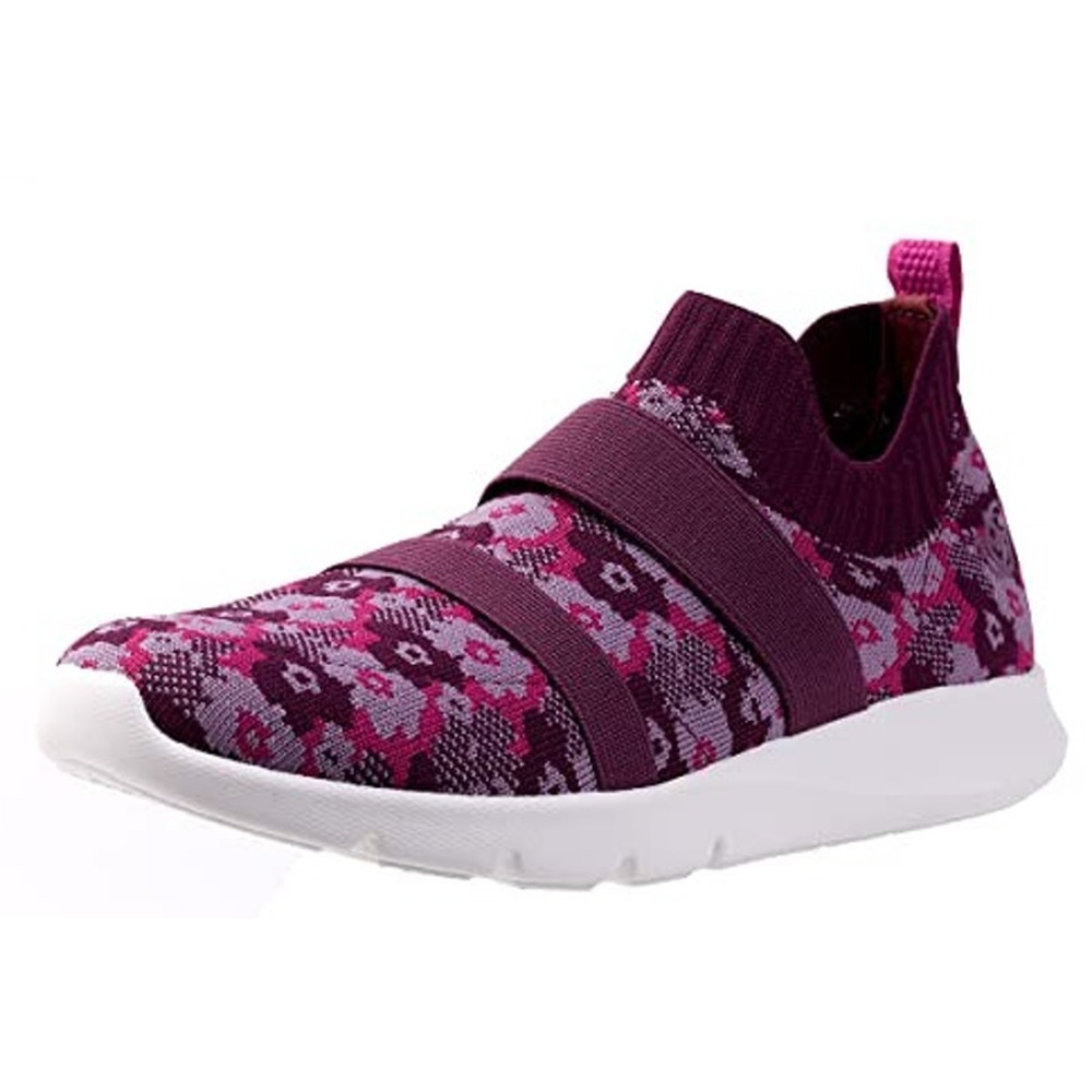 Spenco Womens Karma Stretch Sneakers US 9 M EU 39.5 Fuchsia Floral Purple NIB - Picture 2 of 12